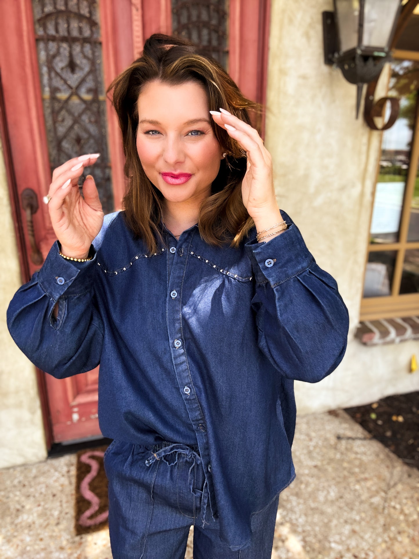 Easy Rider Studded Denim Top