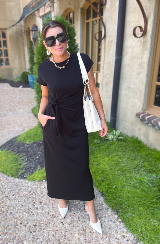 Libby Side Tie Midi Dress