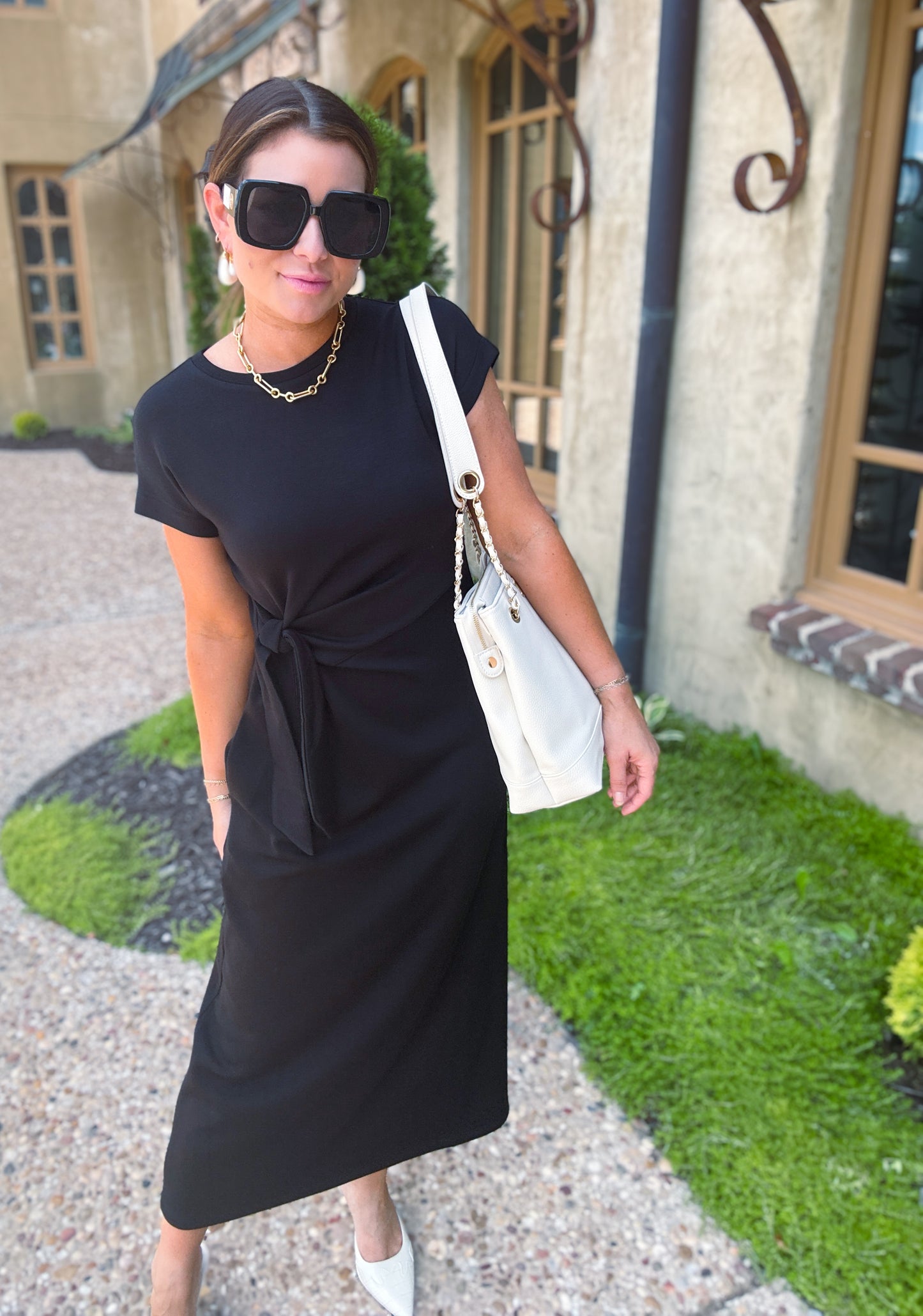 Libby Side Tie Midi Dress