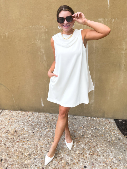 Ada Draped Cowl Neck Mini Dress