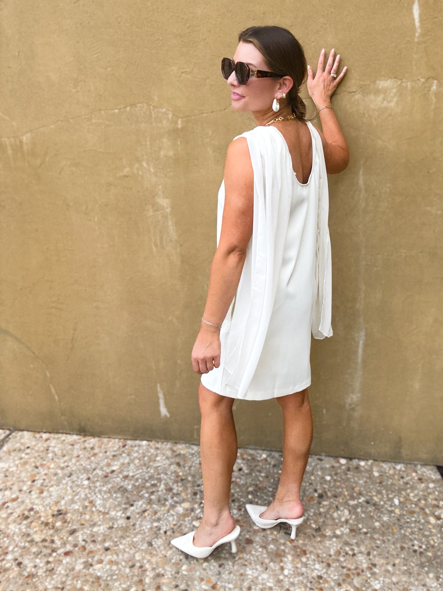 Ada Draped Cowl Neck Mini Dress