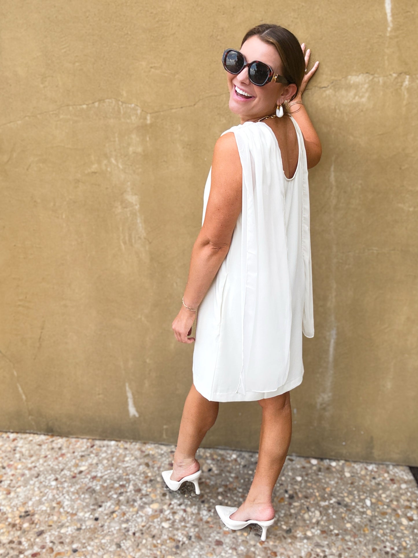 Ada Draped Cowl Neck Mini Dress