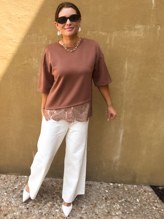 Espresso Lace Tee