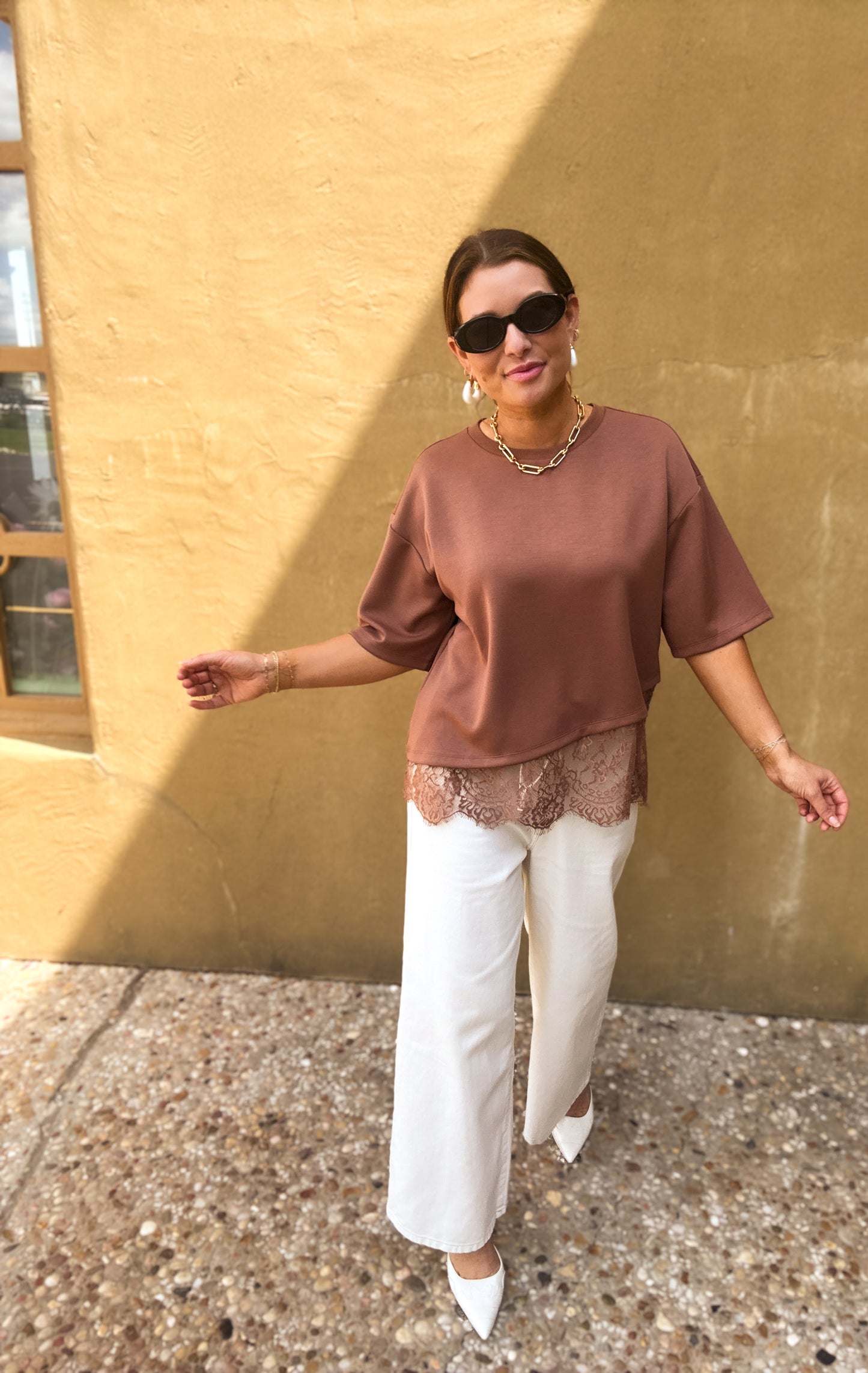 Espresso Lace Tee