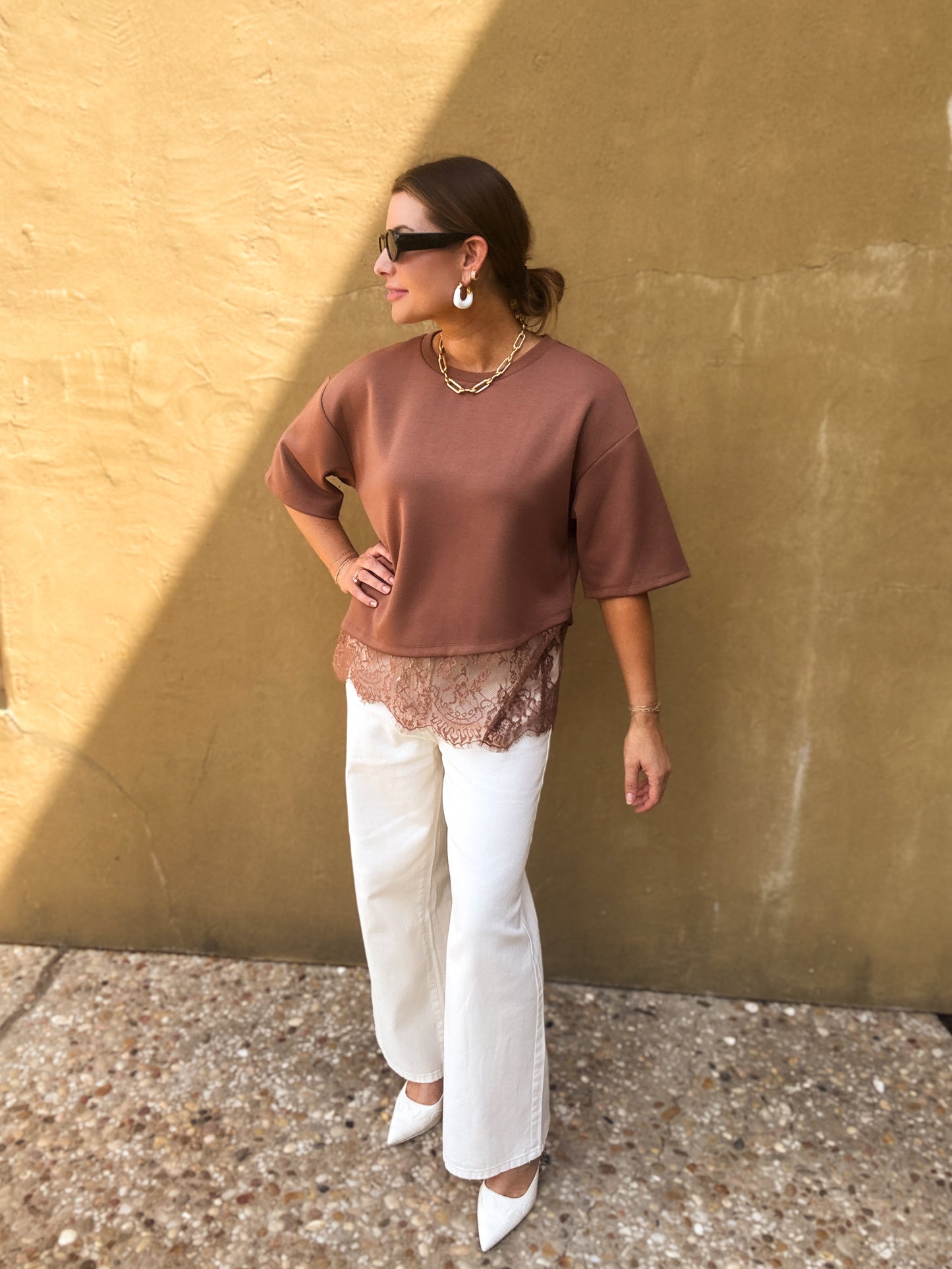 Espresso Lace Tee