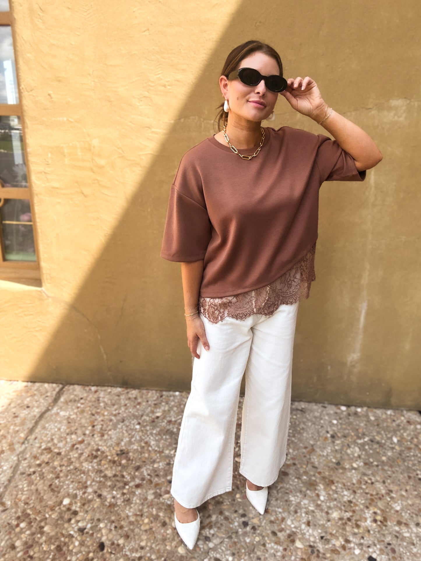 Espresso Lace Tee