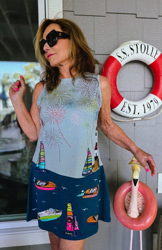 Fireworks & Boats Tank Dress