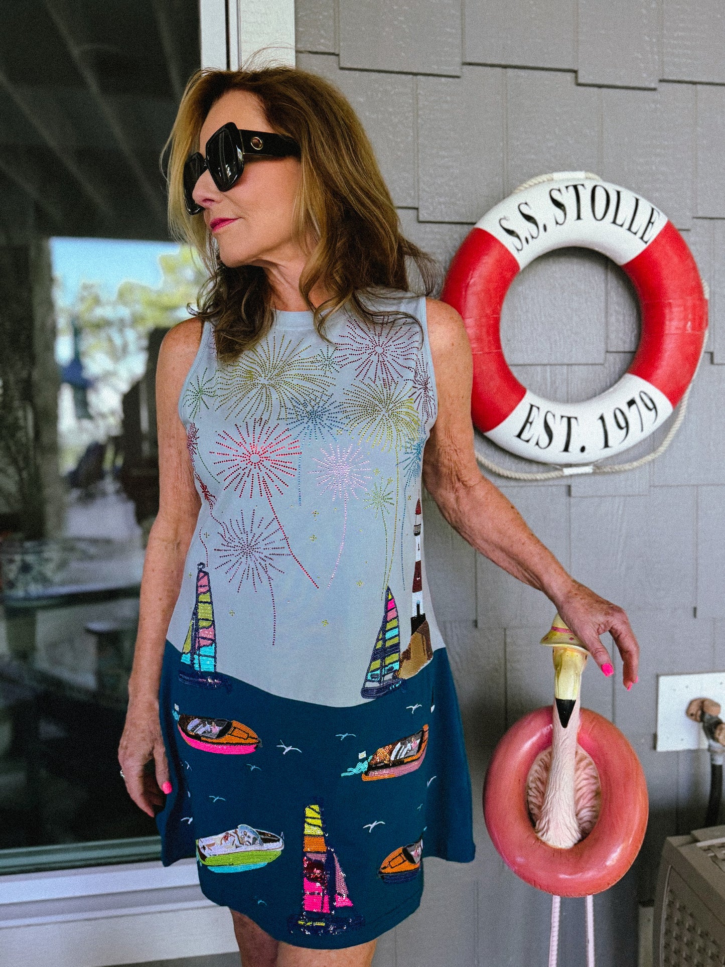 Fireworks & Boats Tank Dress