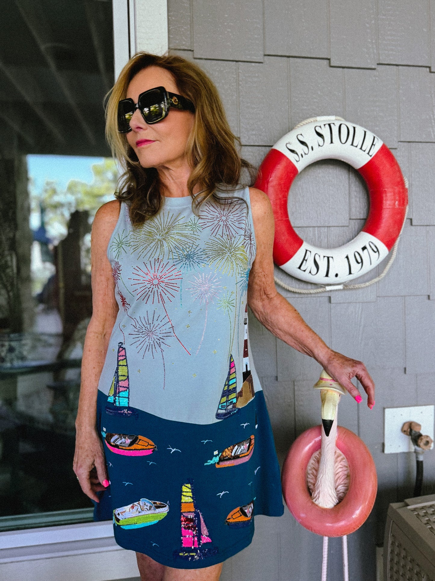 Fireworks & Boats Tank Dress
