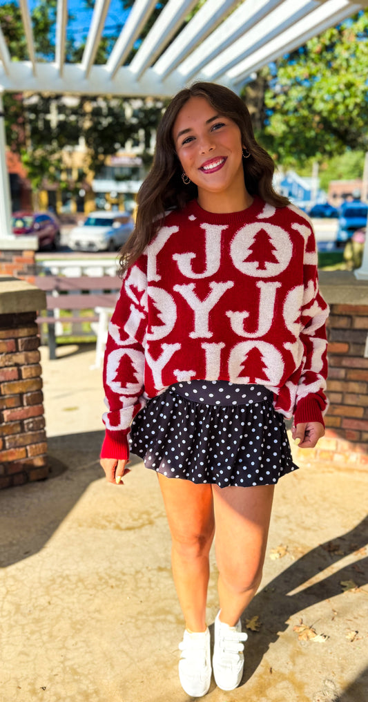 Holiday Red Joy Sweater