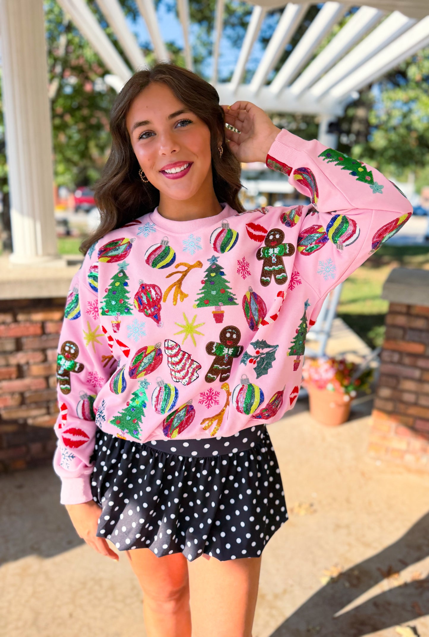 Light Pink Christmas Icons Sweatshirt