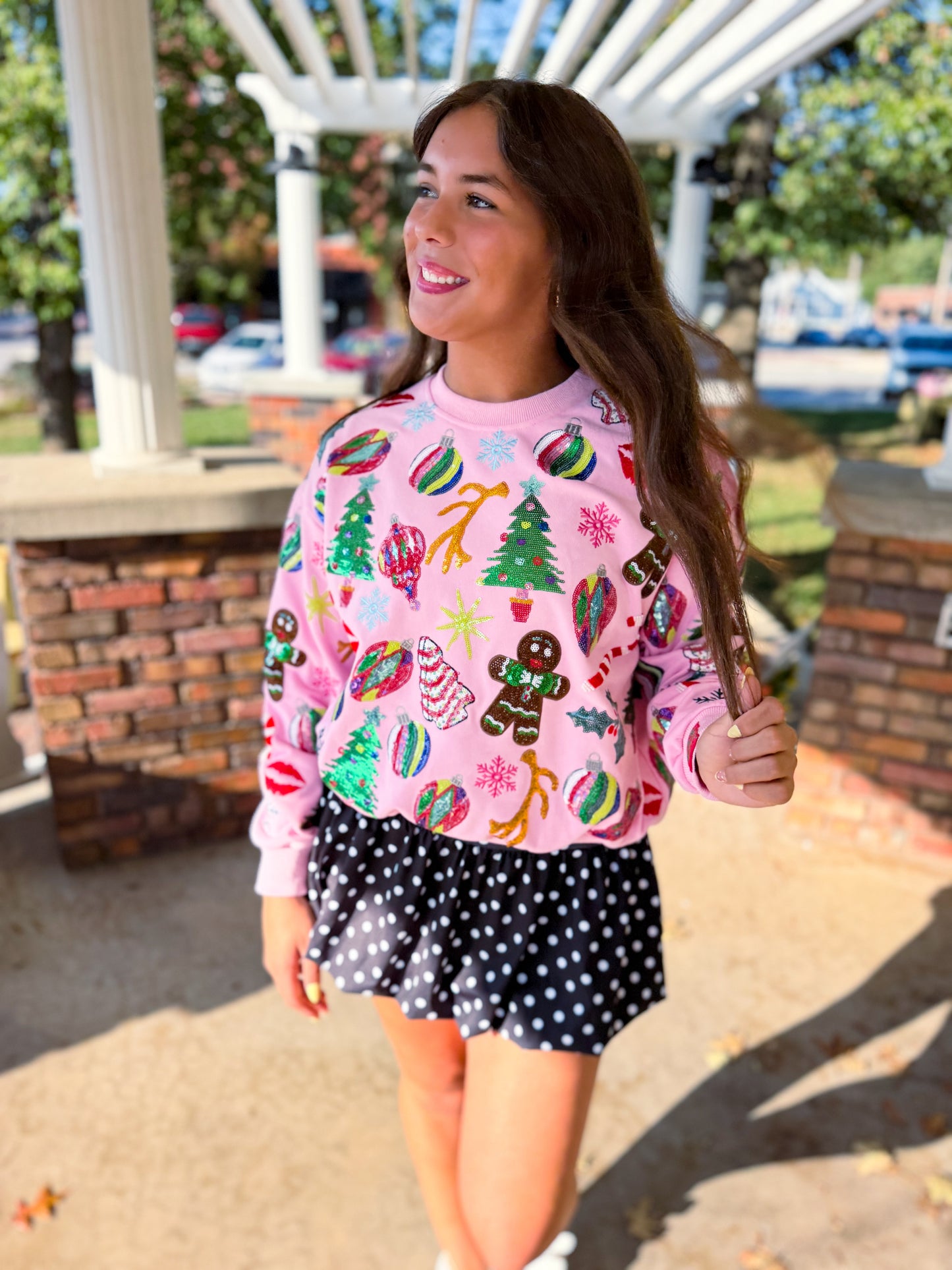 Light Pink Christmas Icons Sweatshirt