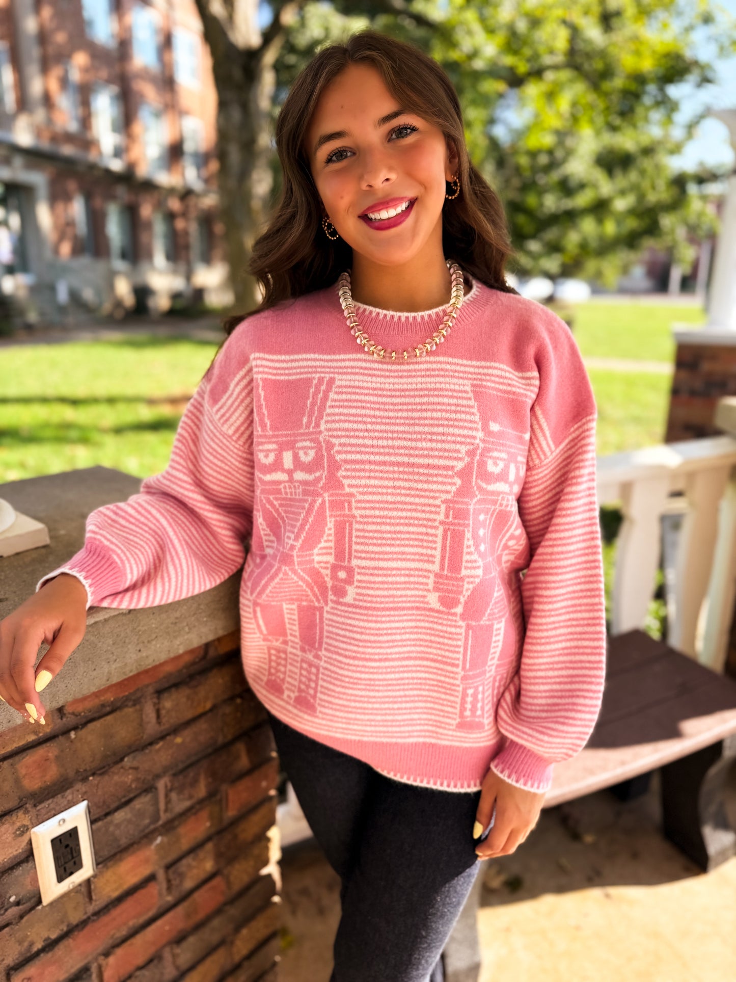 Pretty in Pink Nutcracker Sweater