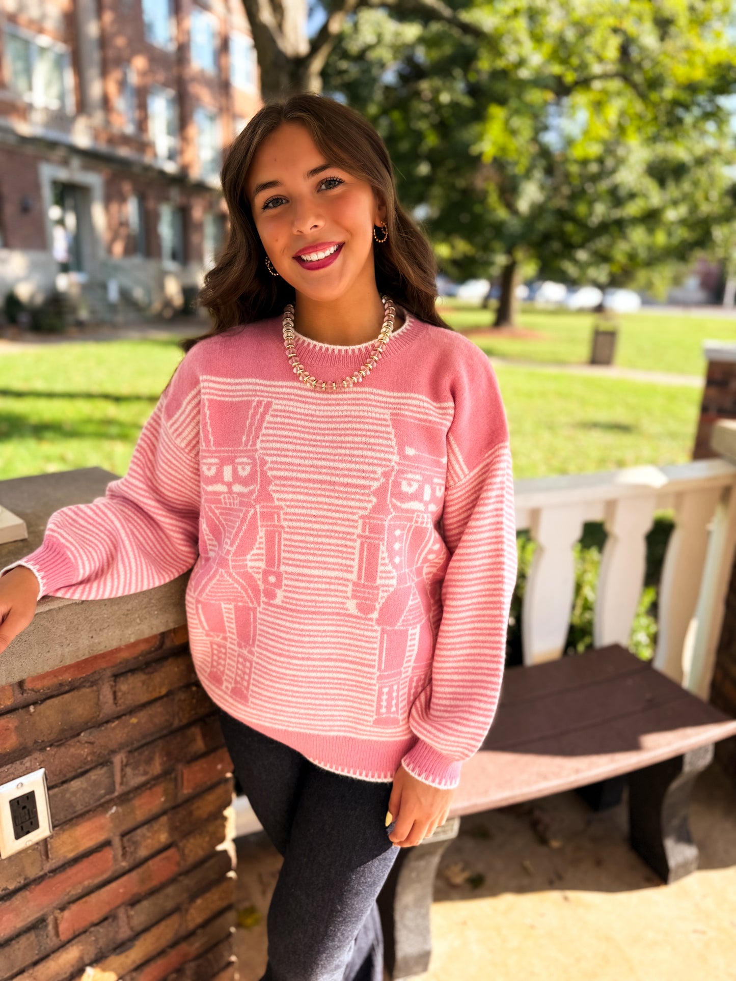 Pretty in Pink Nutcracker Sweater