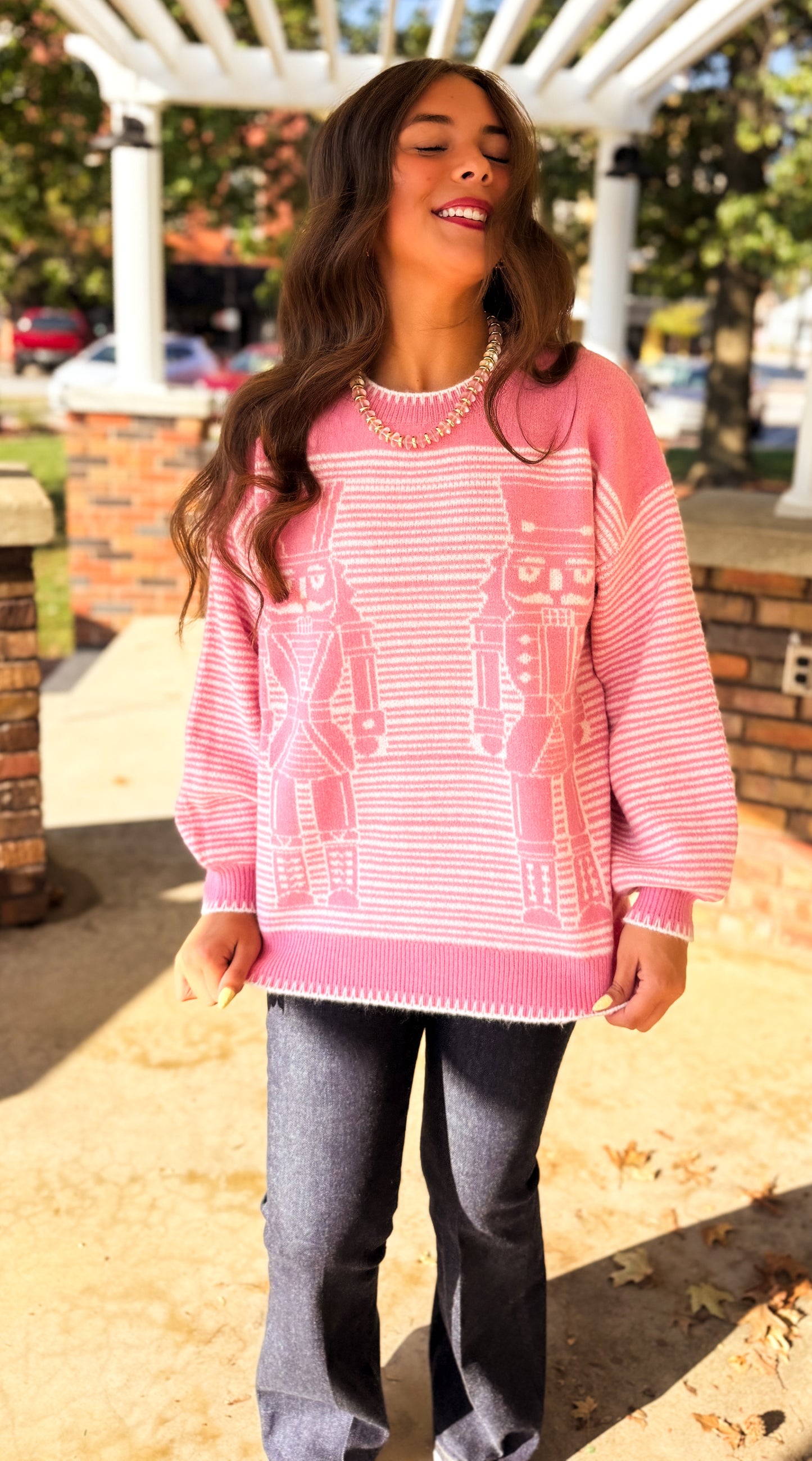 Pretty in Pink Nutcracker Sweater