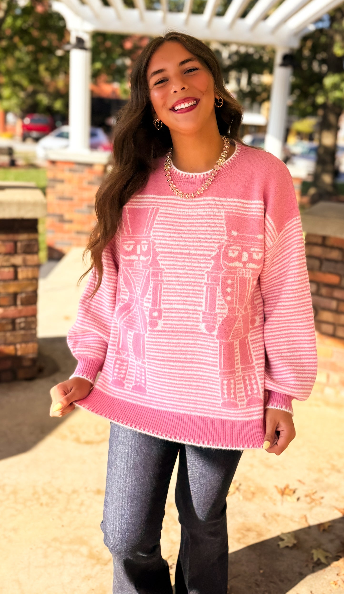 Pretty in Pink Nutcracker Sweater