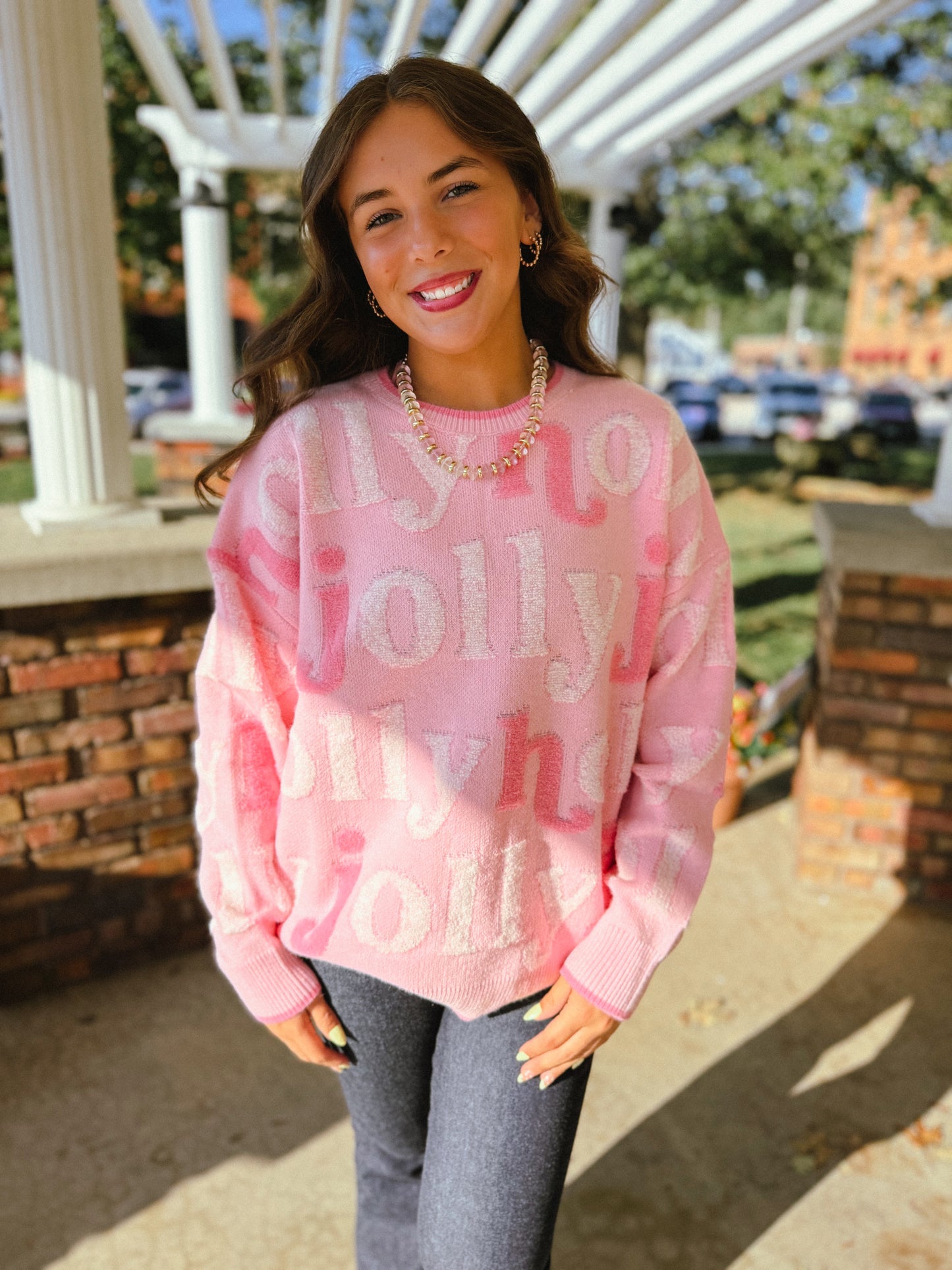 Candy Pink Holly Jolly Sweater