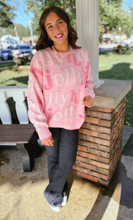 Candy Pink Holly Jolly Sweater