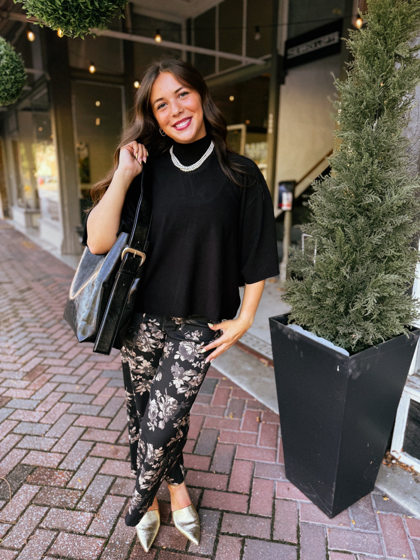 Black Draped Knit Top