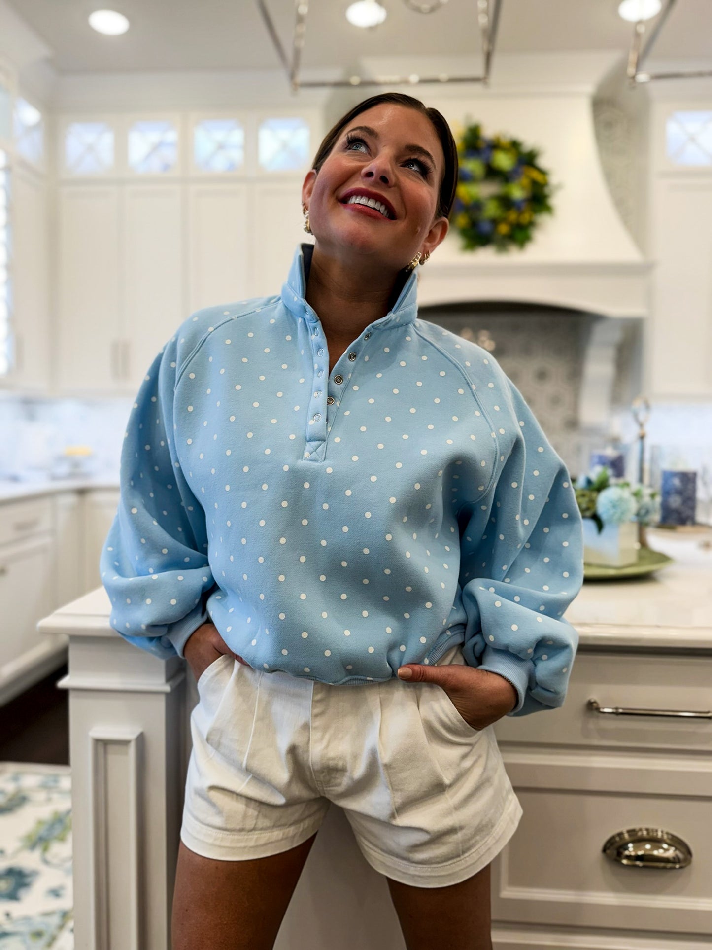 Piper Polka Dot Snap Button Pullover