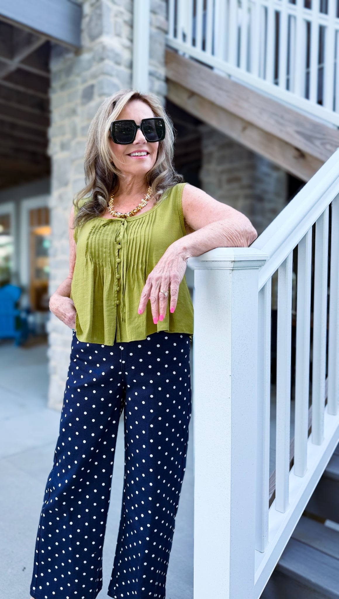 Whisper Pleated Tank in Kiwi