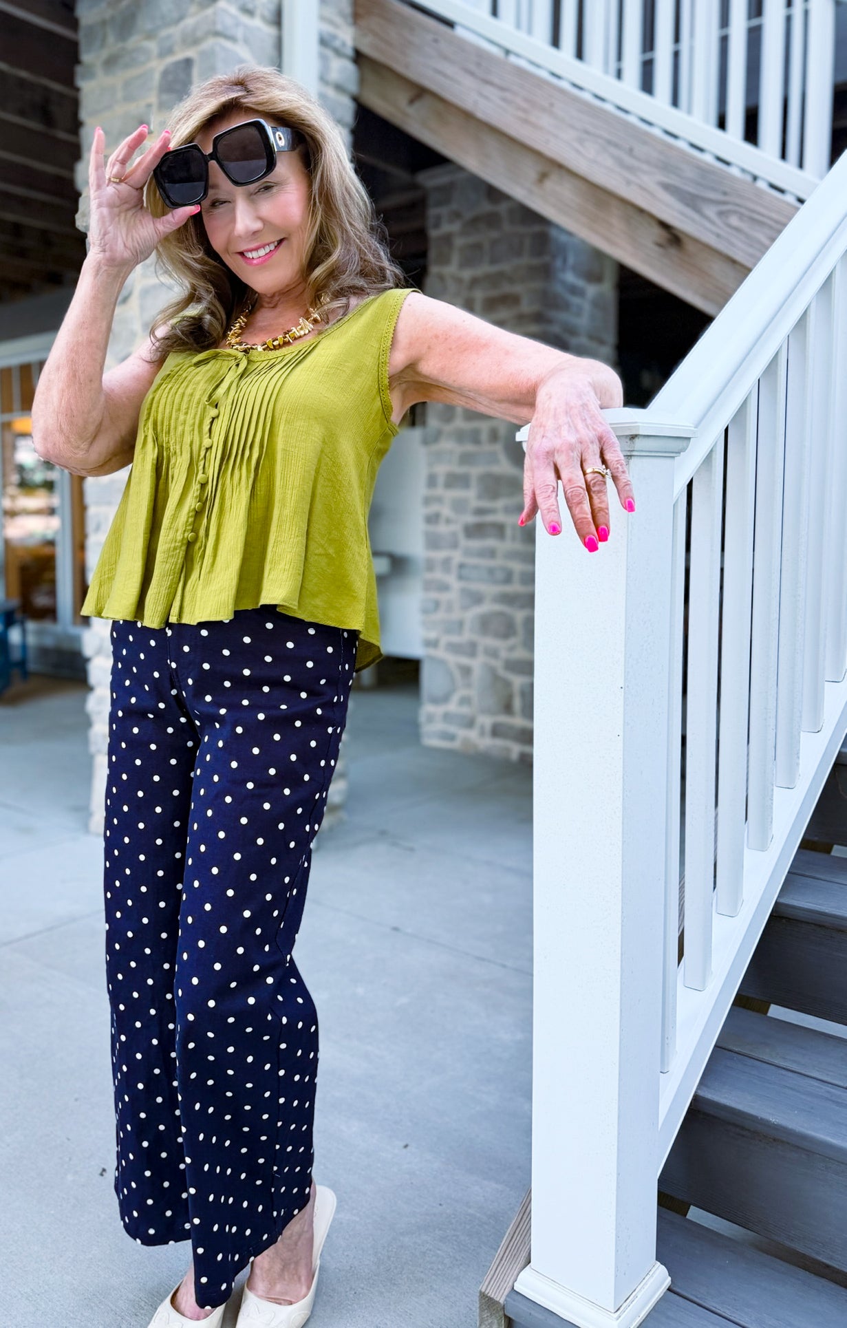 Whisper Pleated Tank in Kiwi