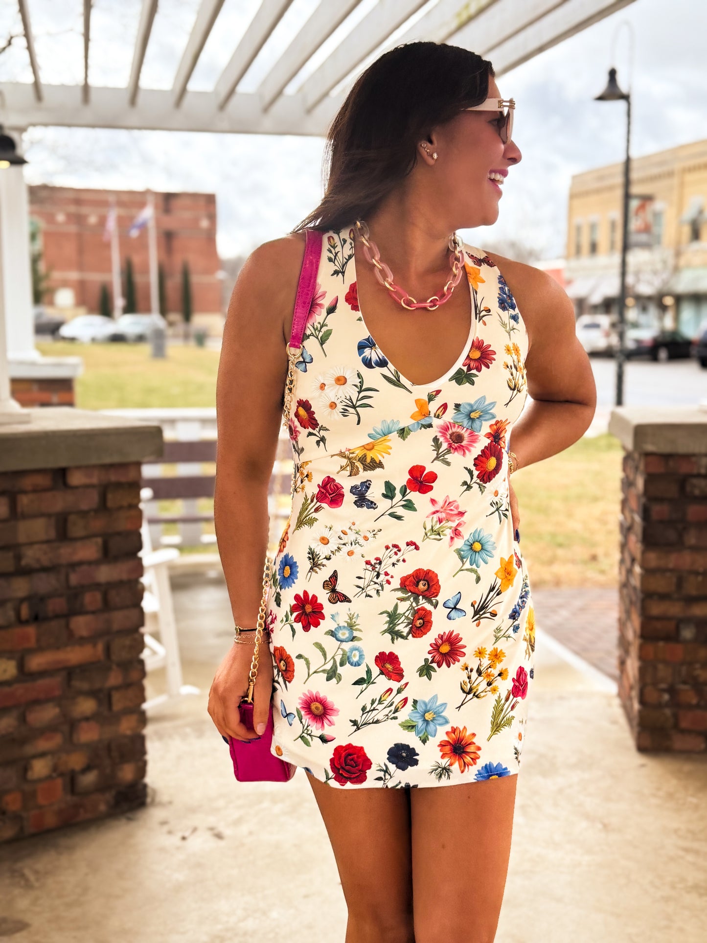 French Floral Emily Mini Dress
