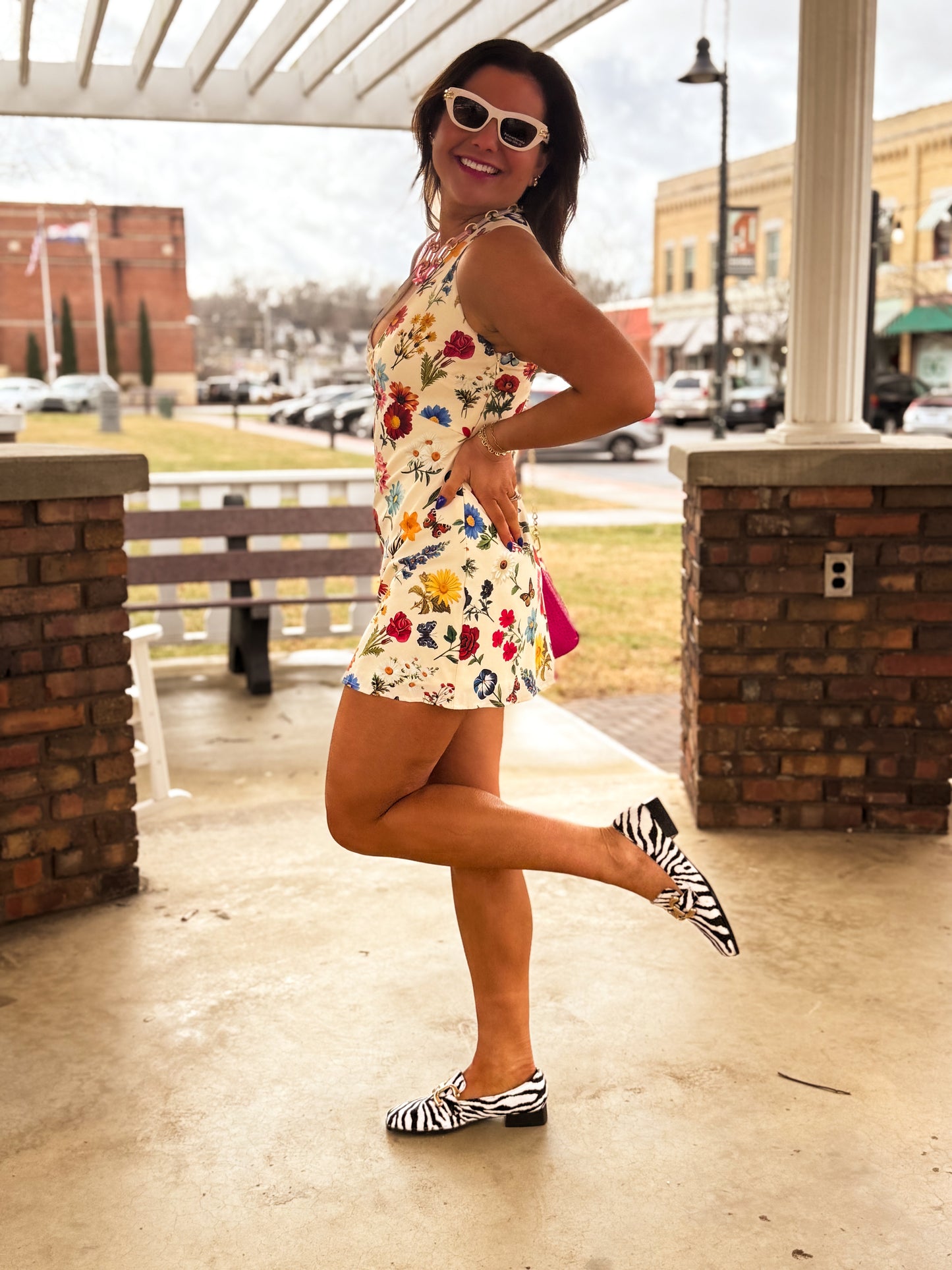 French Floral Emily Mini Dress