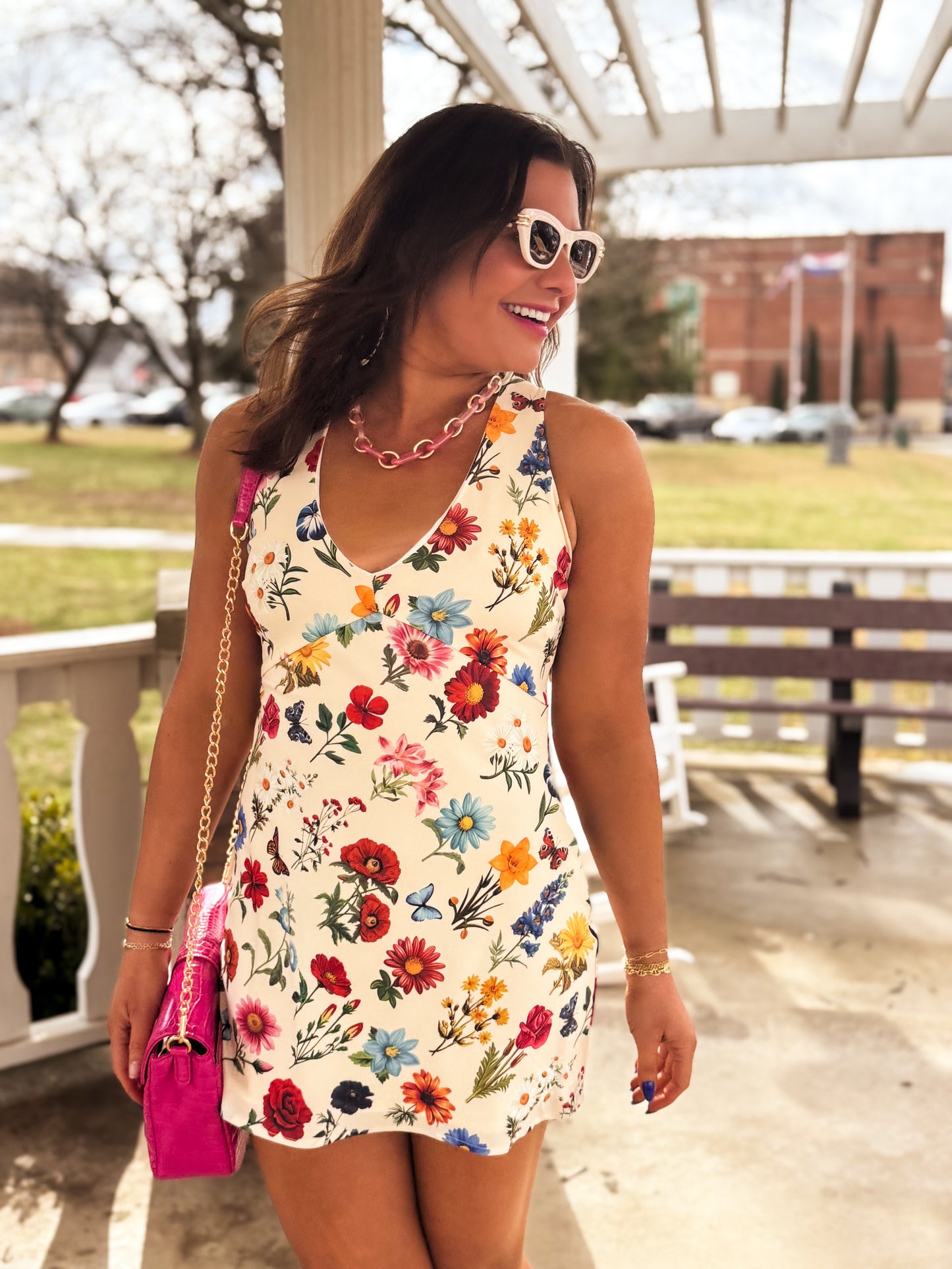 French Floral Emily Mini Dress