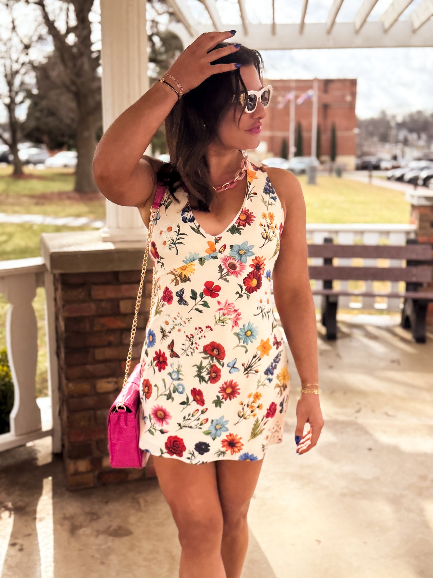 French Floral Emily Mini Dress