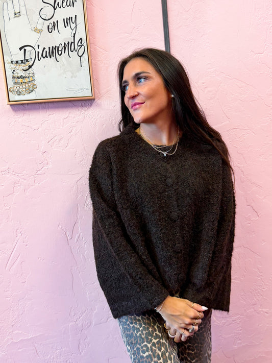 Teddi Chocolate Brown Cardigan
