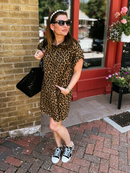 Scalloped & Spotted Mini Dress