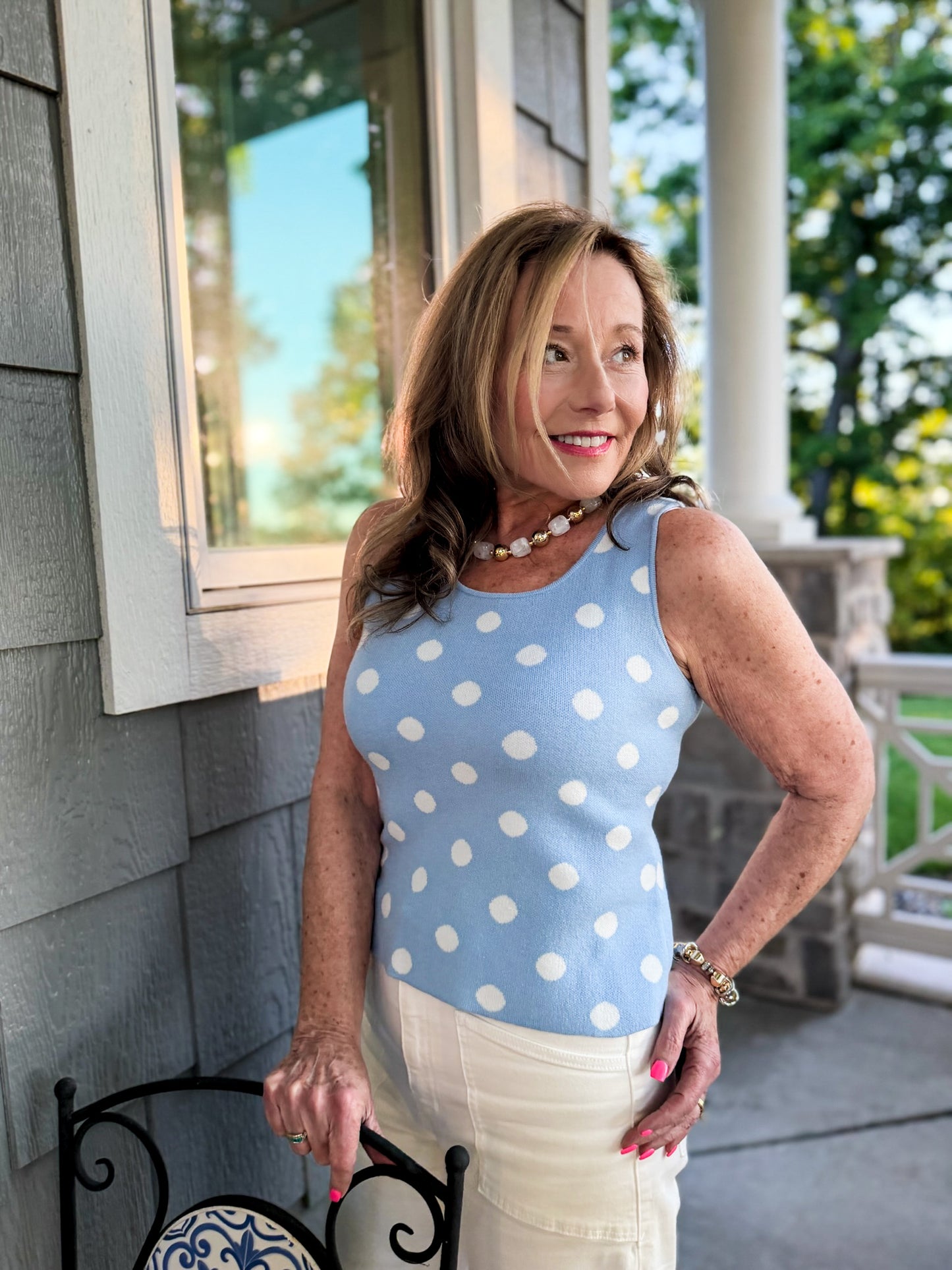 Sophia Polka Dot Sweater Tank