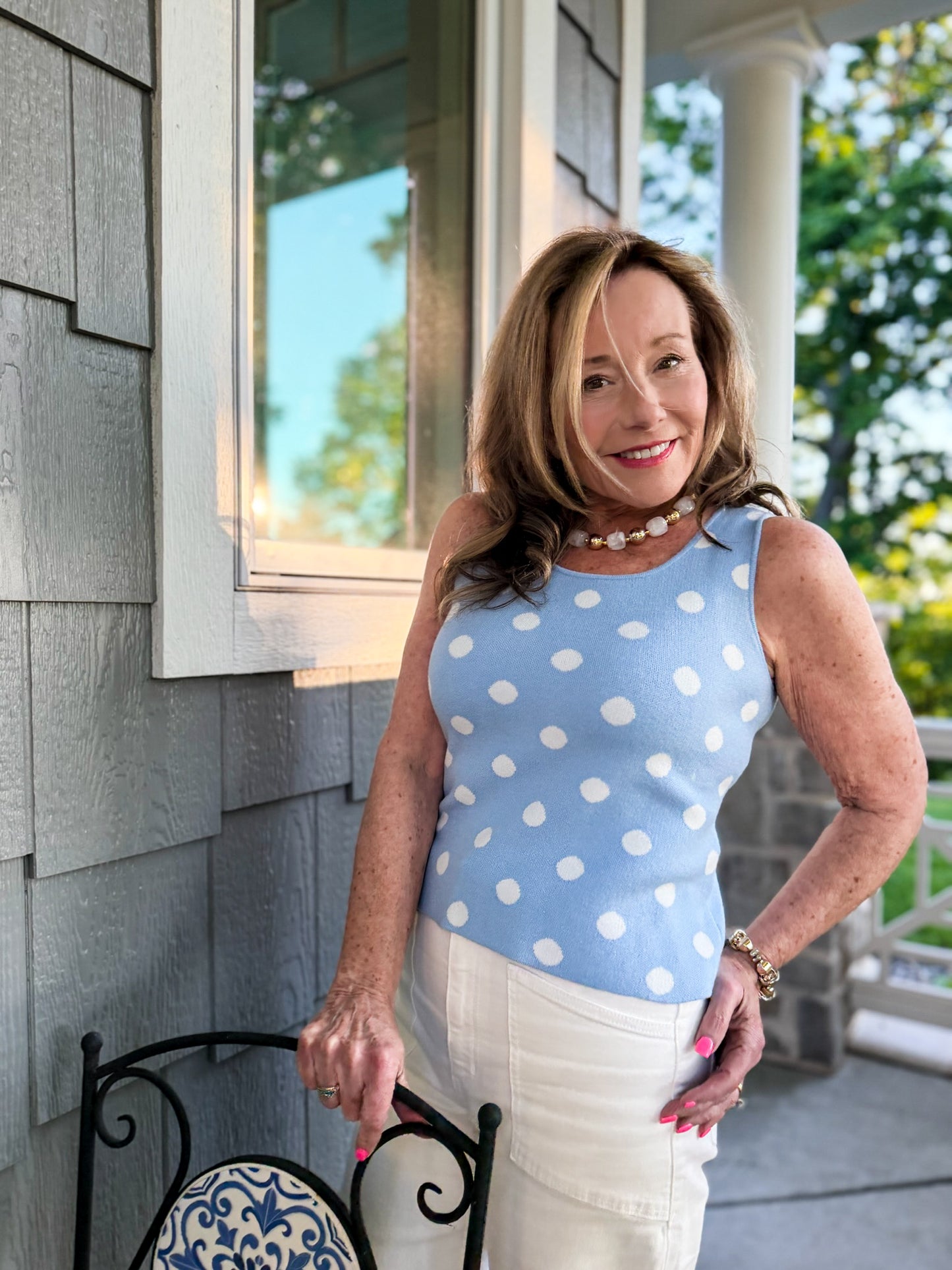 Sophia Polka Dot Sweater Tank