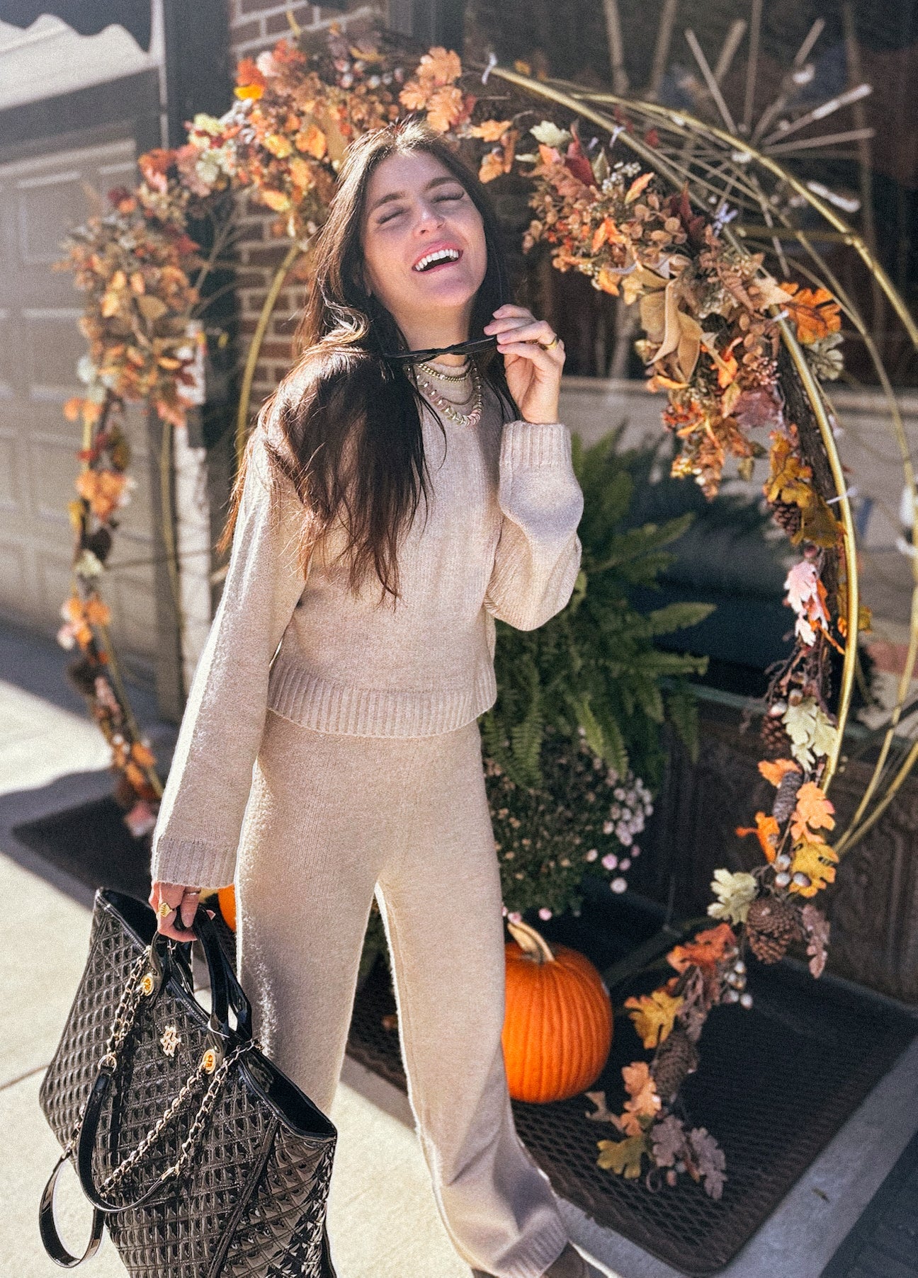 Melange Beige Sweater Set