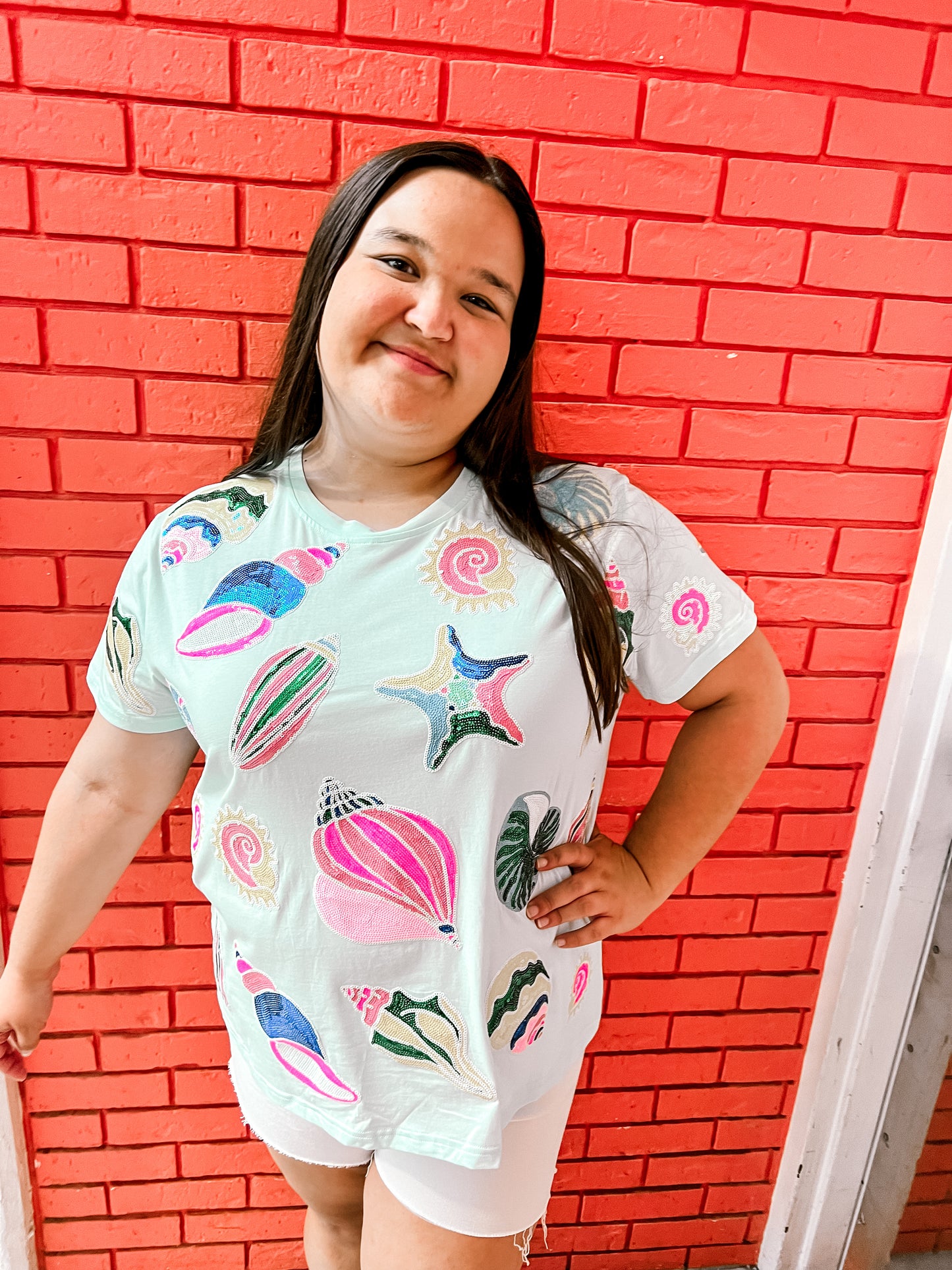 Queen of Sparkles Light Blue Shell Tee