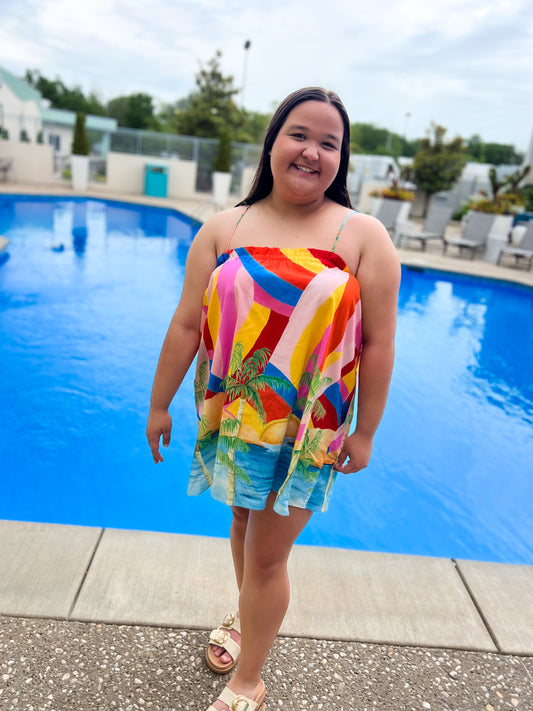 Rainbow Key Angel Mini Dress