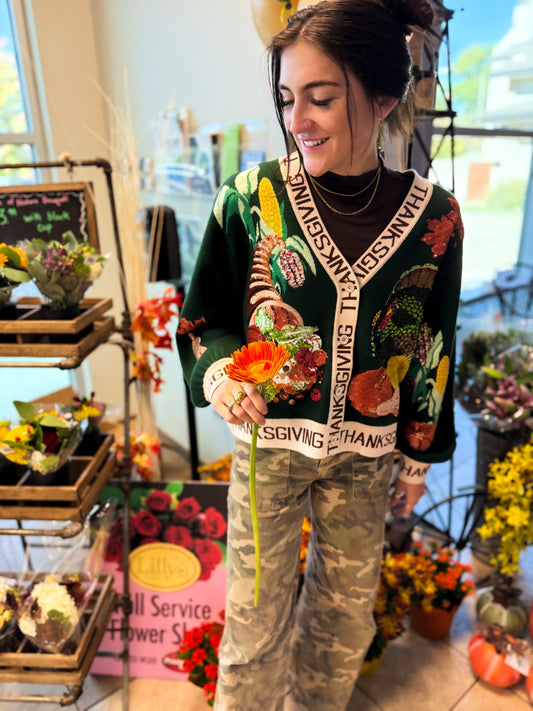 Thanksgiving Button Cadigan