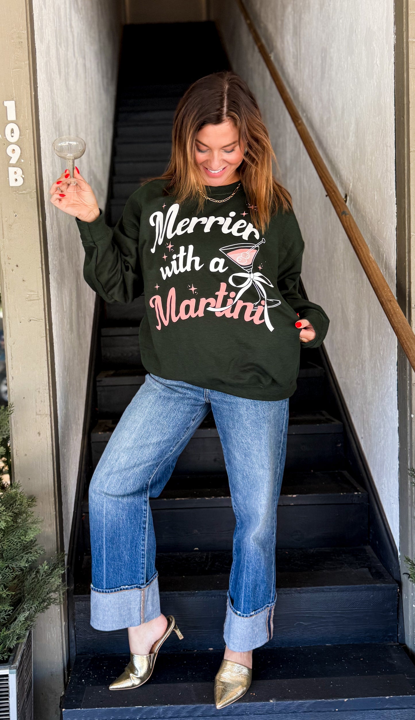 Merry Martini Christmas Sweatshirt