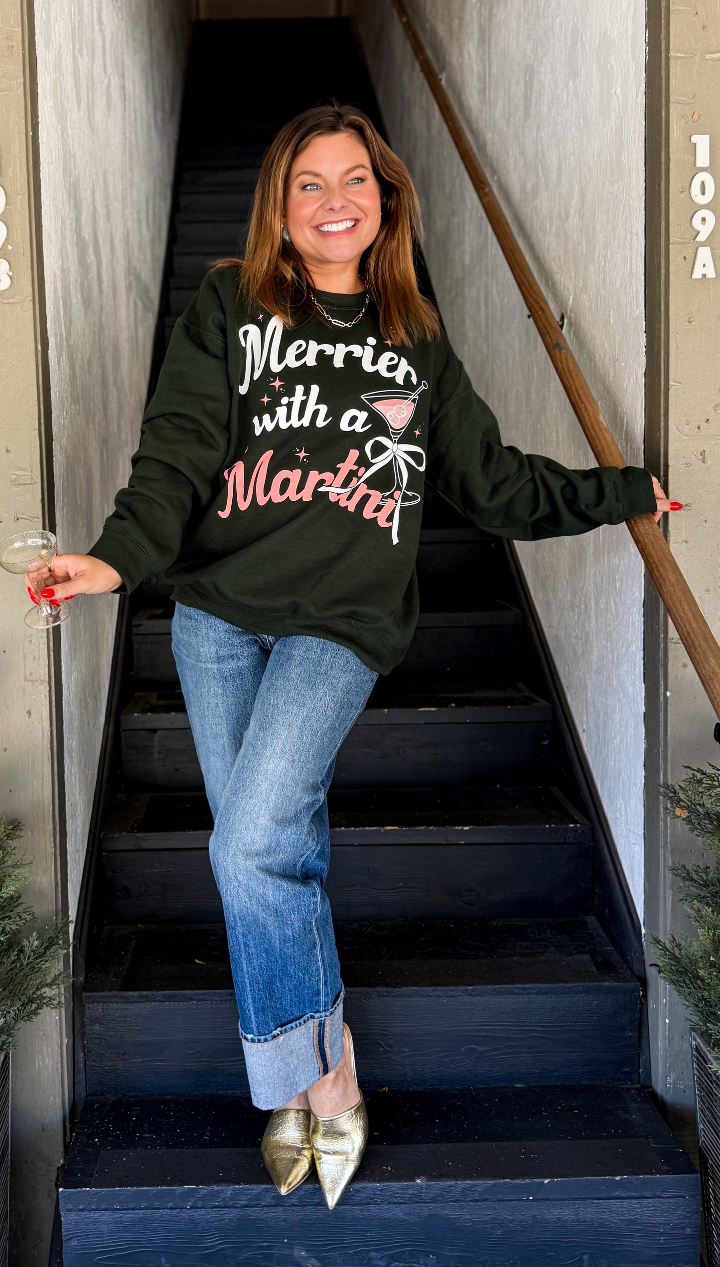 Merry Martini Christmas Sweatshirt