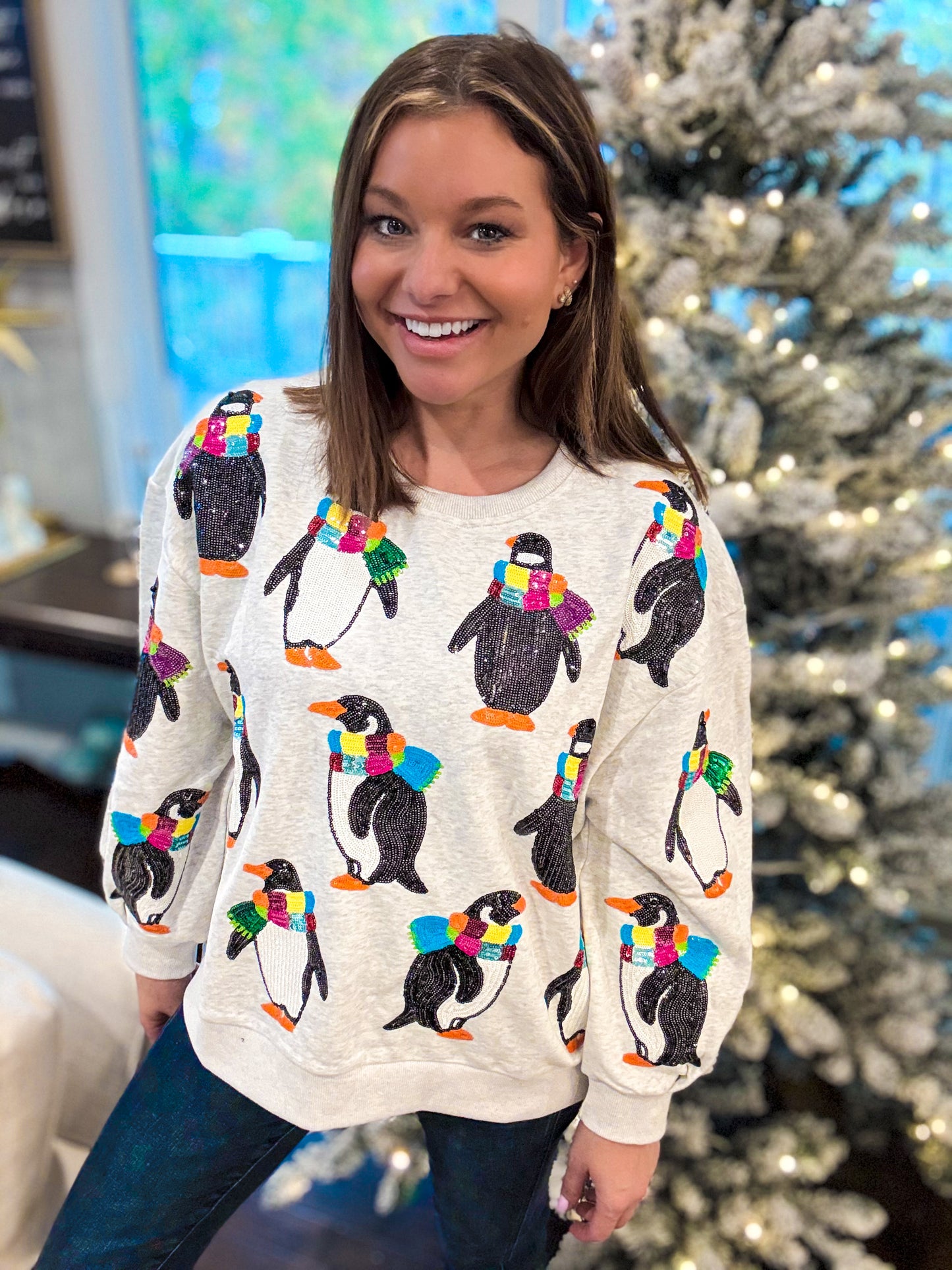 Light Grey Penguin Sweatshirt