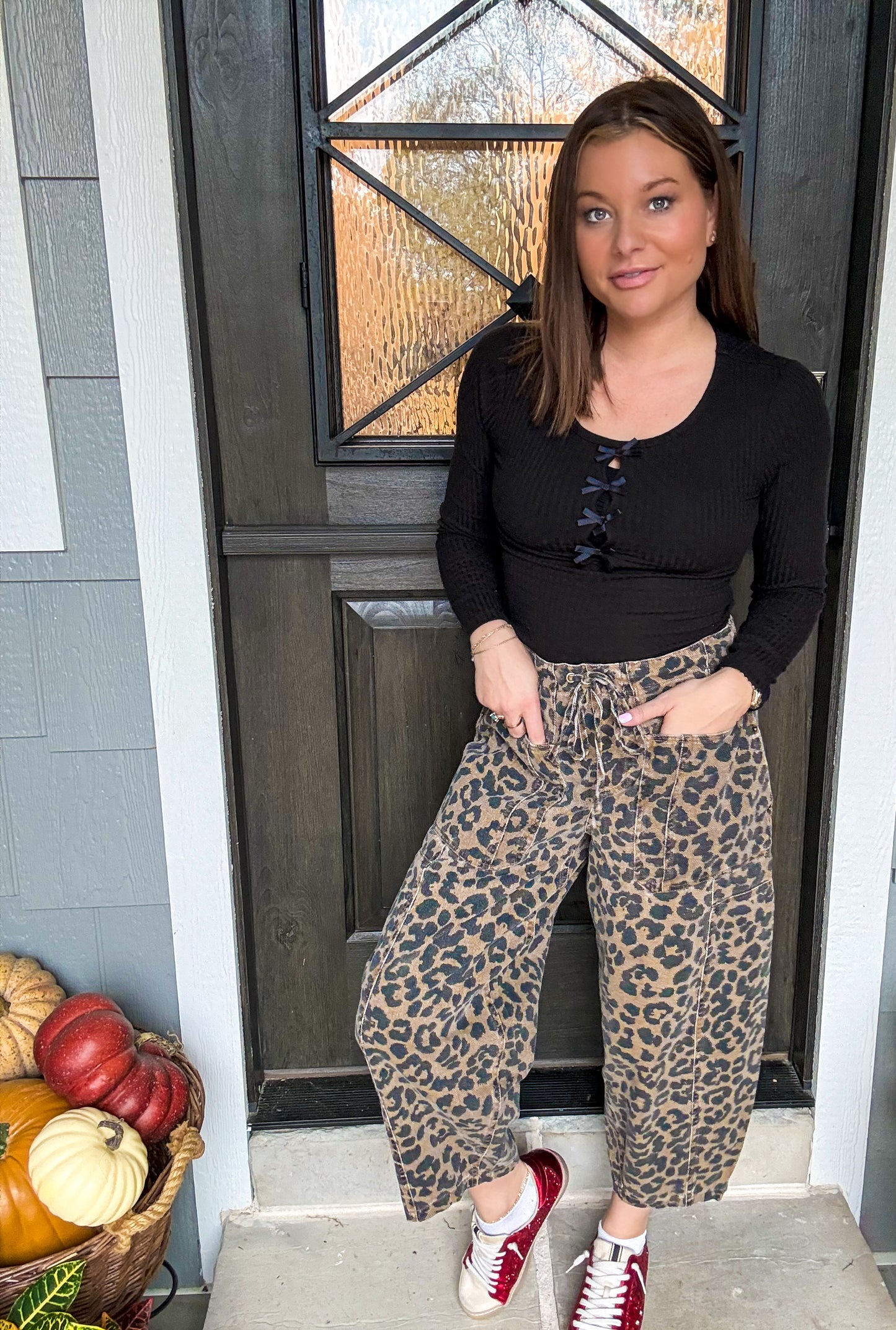 Lynn Leopard Barrel Pants