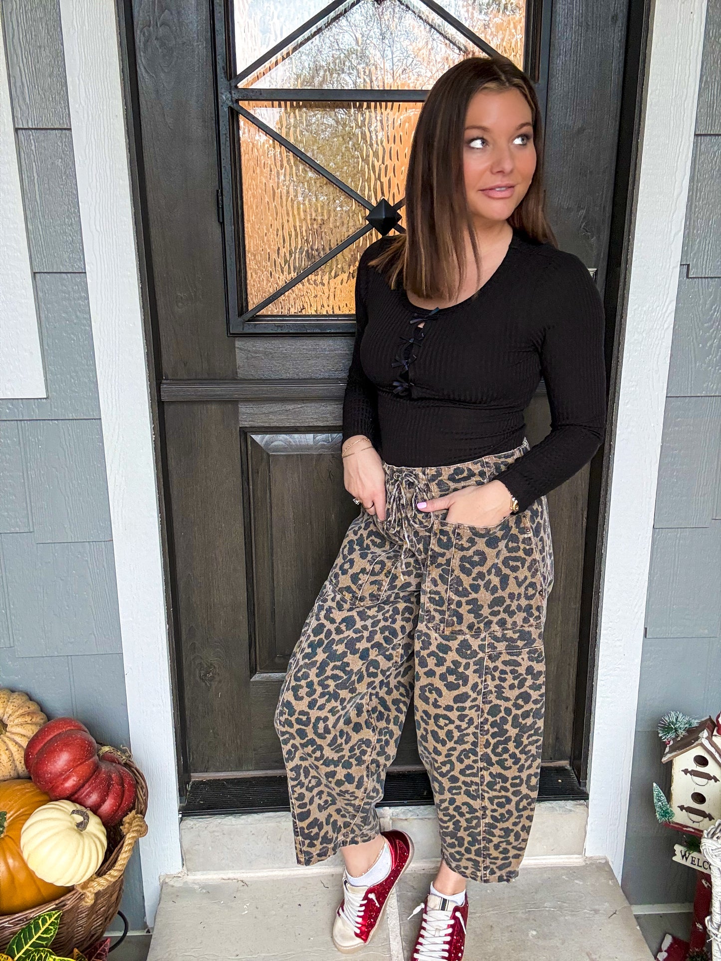 Lynn Leopard Barrel Pants