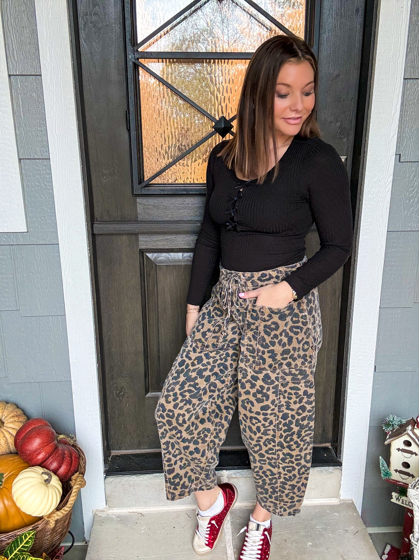 Lynn Leopard Barrel Pants