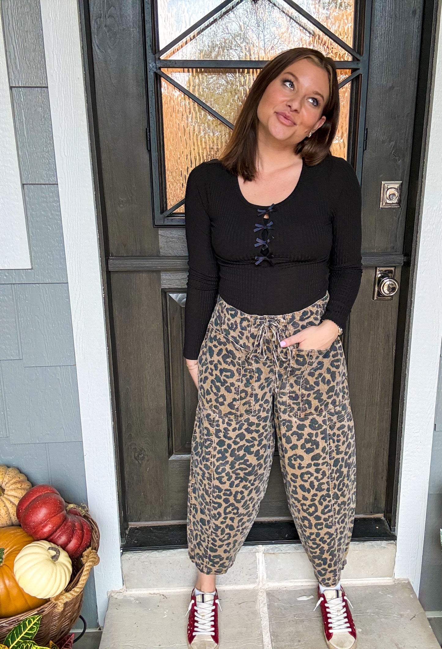 Lynn Leopard Barrel Pants