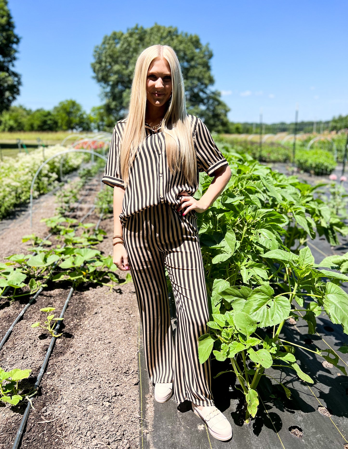 Toffee Nut Stripe Blouse