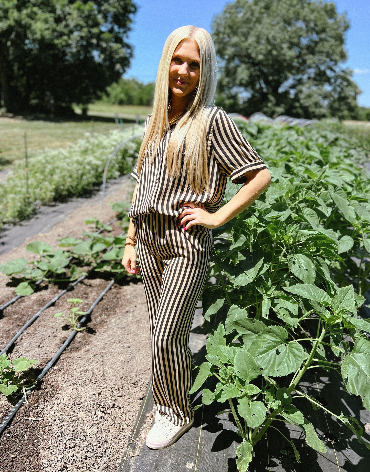 Toffee Nut Stripe Blouse