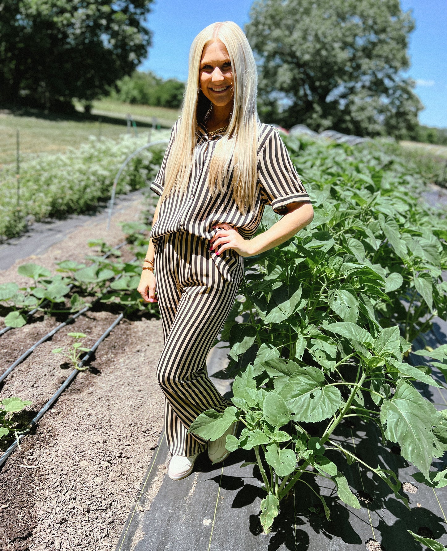 Toffee Nut Stripe Blouse