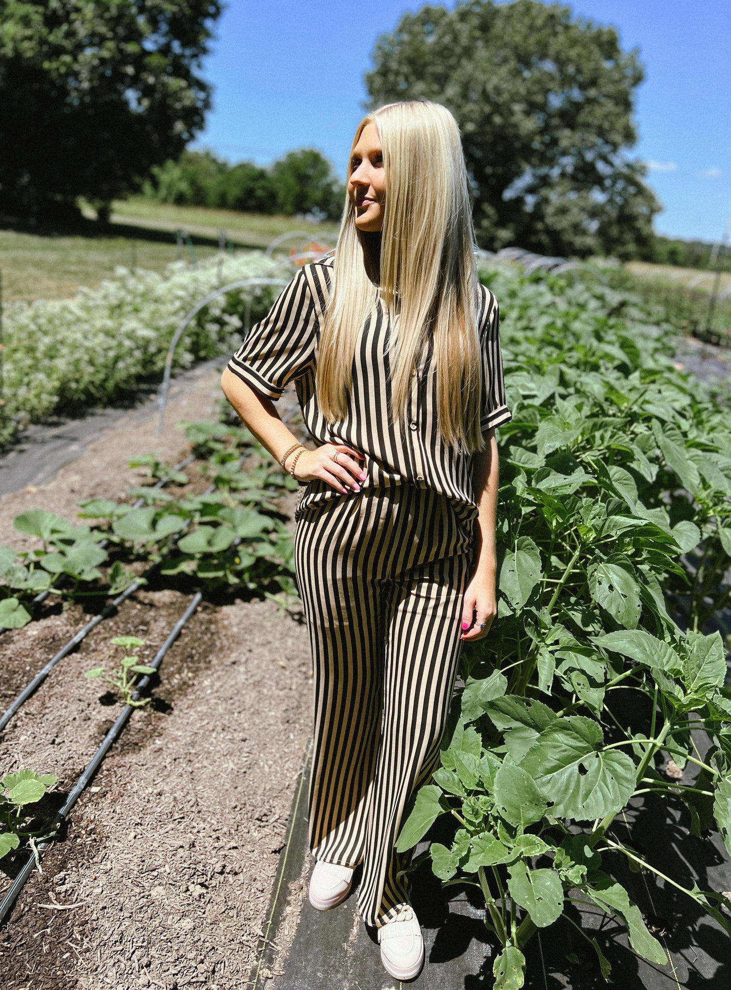 Toffee Nut Stripe Blouse