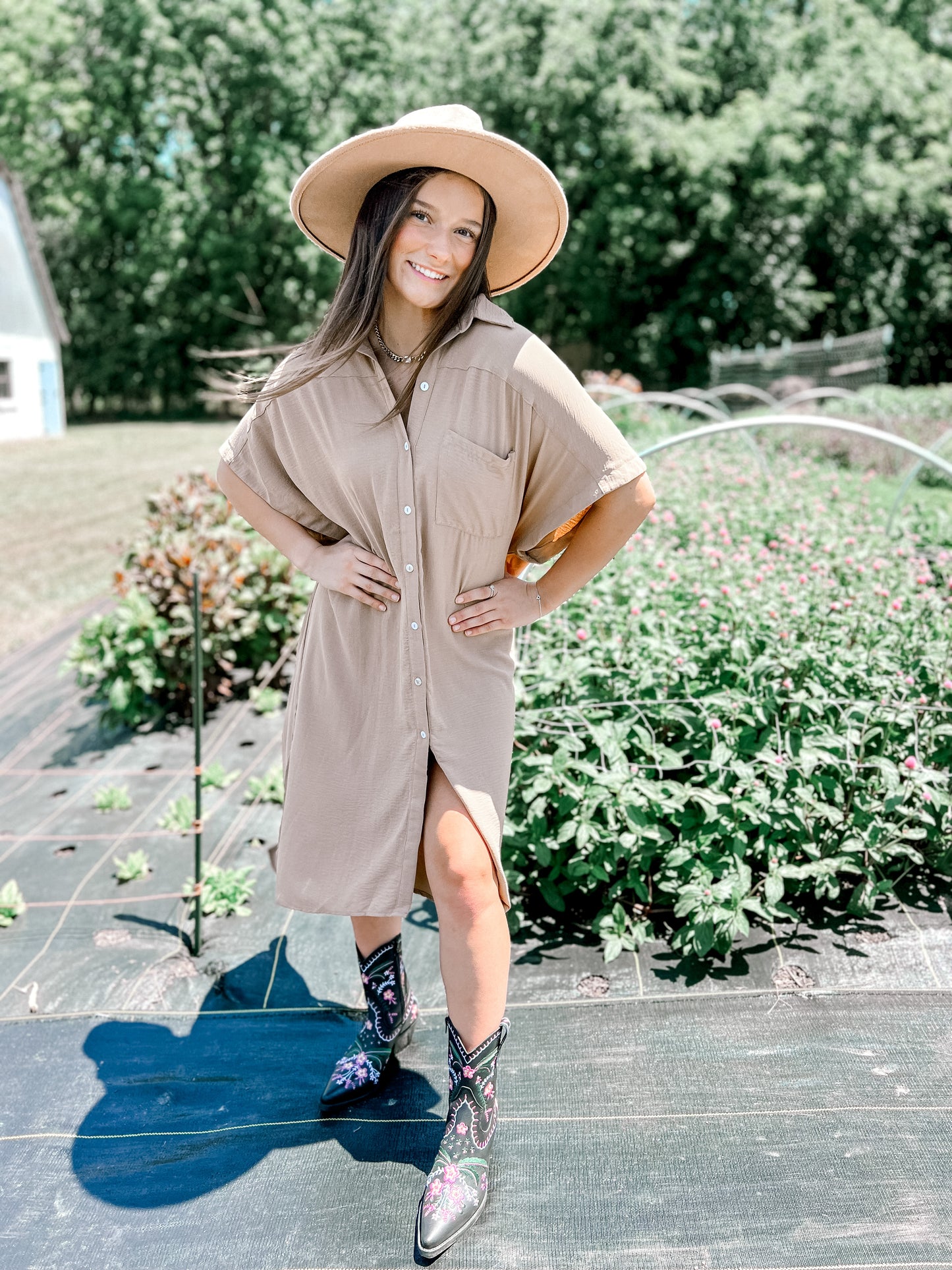 Ready in a Snap High Low Shirt Dress